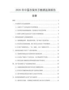 2026年中國衣架夾子數據監測報告