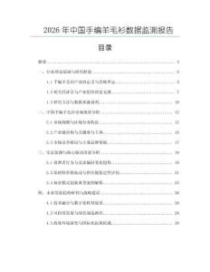 2026年中國手編羊毛衫數(shù)據(jù)監(jiān)測報(bào)告