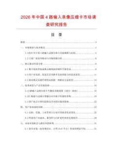 2026年中國4路輸入錄像壓縮卡市場調查研究報告
