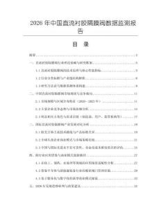 2026年中国直流衬胶隔膜阀数据监测报告