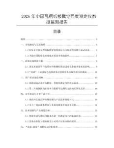 2026年中國瓦楞紙板戳穿強度測定儀數據監測報告