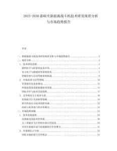 2025-2030嘉峪關(guān)新能源戰(zhàn)斗機(jī)技術(shù)研發(fā)現(xiàn)狀分析與市場趨勢報告