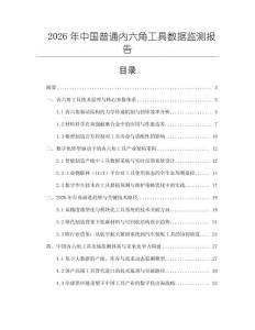 2026年中國普通內六角工具數據監測報告