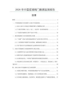 2026年中國漿液閥門數據監測報告