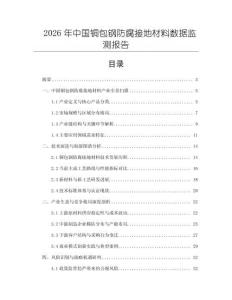 2026年中國銅包鋼防腐接地材料數據監測報告