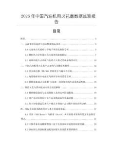 2026年中國汽油機(jī)用火花塞數(shù)據(jù)監(jiān)測(cè)報(bào)告