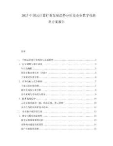 2025中國云計算行業發展趨勢分析及企業數字化轉型方案報告