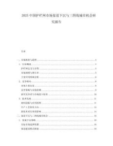 2025中國護欄網市場渠道下沉與三四線城市機會研究報告