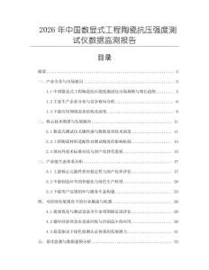 2026年中国数显式工程陶瓷抗压强度测试仪数据监测报告