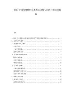2025中國隱身材料技術發展現狀與國防應用前景報告