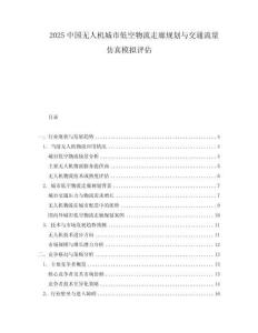 2025中國(guó)無(wú)人機(jī)城市低空物流走廊規(guī)劃與交通流量仿真模擬評(píng)估