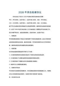 2026年突击检查协议