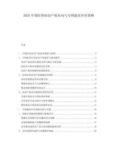 2025中國醫(yī)藥知識產(chǎn)權布局與專利懸崖應對策略