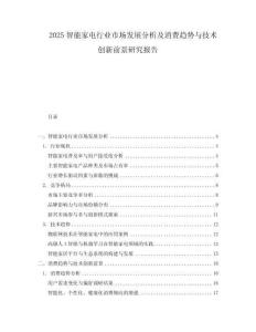 2025智能家電行業(yè)市場(chǎng)發(fā)展分析及消費(fèi)趨勢(shì)與技術(shù)創(chuàng)新前景研究報(bào)告