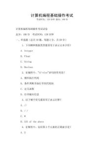 计算机编程基础操作考试