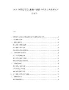 2025中國民用無人機抗干擾技術研發(fā)與實戰(zhàn)測試評估報告