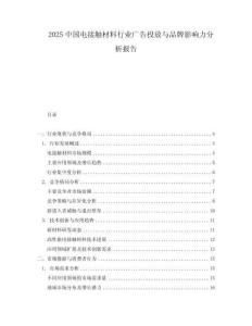 2025中國電接觸材料行業(yè)廣告投放與品牌影響力分析報告