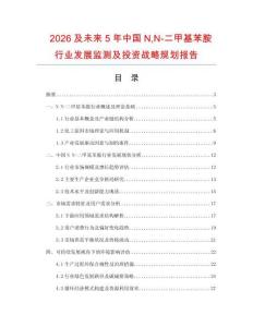 2026及未來5年中國NN-二甲基苯胺行業(yè)發(fā)展監(jiān)測及投資戰(zhàn)略規(guī)劃報告