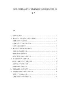 2025中國糖衣片生產設備智能化改造投資回報分析報告