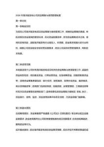 2026年海洋能發電公司資金籌集與使用管理制度