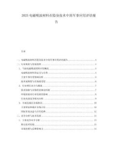 2025電磁吸波材料在隱身技術(shù)中的軍事應(yīng)用評估報告