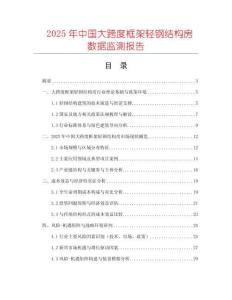 2025年中國大跨度框架輕鋼結構房數據監測報告