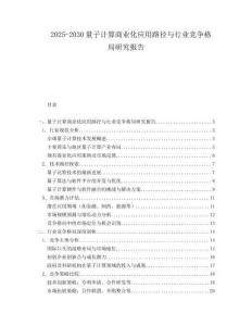 2025-2030量子計(jì)算商業(yè)化應(yīng)用路徑與行業(yè)競爭格局研究報告