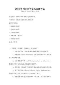 2026年國際商務信息管理考試