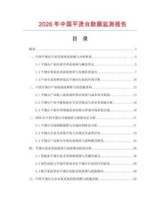 2026年中國平燙臺數據監測報告