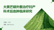 大黃芒硝外敷治療婦產科術后血腫臨床研究