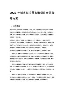 2025年城市危舊房改造項目旁站監理方案