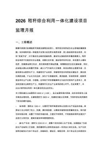 2026秸稈綜合利用一體化建設項目監理月報