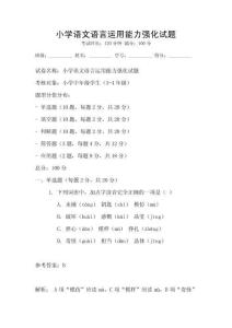 小學語文語言運用能力強化試題