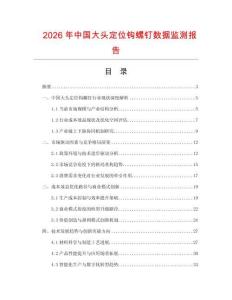 2026年中國大頭定位鉤螺釘數據監測報告