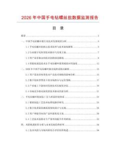 2026年中国手电钻螺丝批数据监测报告