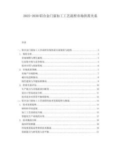 2025-2030鋁合金門窗加工工藝流程市場供需關系