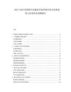2025-2030美國航空運輸業市場詳細分析及發展現狀與前景研究預測報告