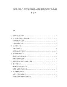 2025中国户外野餐桌椅组合设计趋势与用户体验调查报告