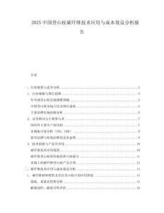 2025中国登山杖碳纤维技术应用与成本效益分析报告