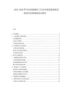 2025-2030羅馬尼亞能源化工行業市場發展現狀及投資評估規劃的綜合報告