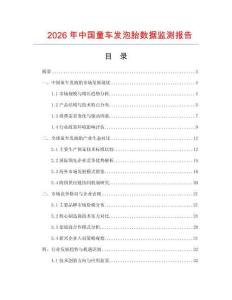 2026年中國童車發(fā)泡胎數(shù)據監(jiān)測報告