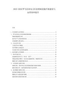 2025-2030羅馬尼亞電力信息基礎設施升級建設與運營效率提升