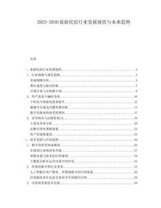2025-2030旅游民宿行業發展現狀與未來趨勢