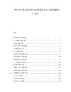 2025中國考試系統(tǒng)行業(yè)企業(yè)戰(zhàn)略規(guī)劃與執(zhí)行路徑研究報告