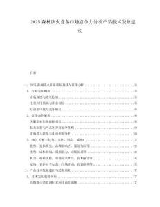2025森林防火設備市場競爭力分析產品技術發展建議
