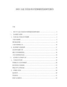 2025人造衛(wèi)星技術(shù)應(yīng)用領(lǐng)域的發(fā)展研究報告