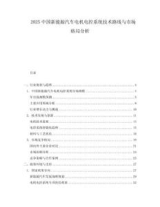 2025中國新能源汽車電機電控系統技術路線與市場格局分析