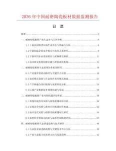 2026年中国耐磨陶瓷板材数据监测报告