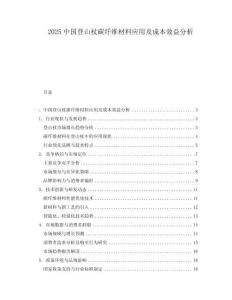 2025中國登山杖碳纖維材料應(yīng)用及成本效益分析