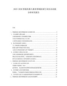 2025-2030智能機器人服務領域拓展行業(yè)拉動動能分析研究報告